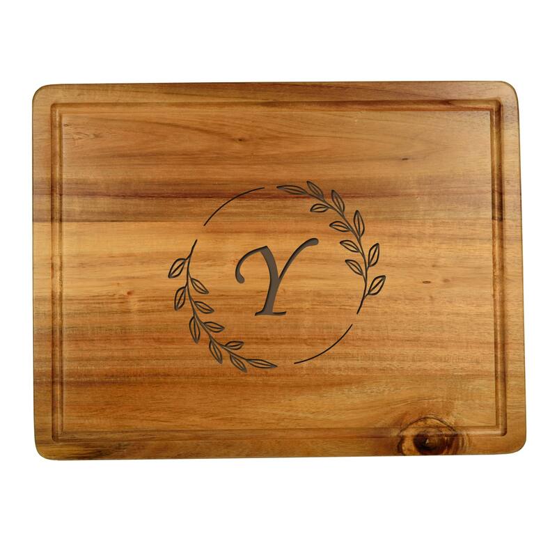 Picnic at Ascot Personalized Acacia Charcuterie Cheese Cutting Board - Y
