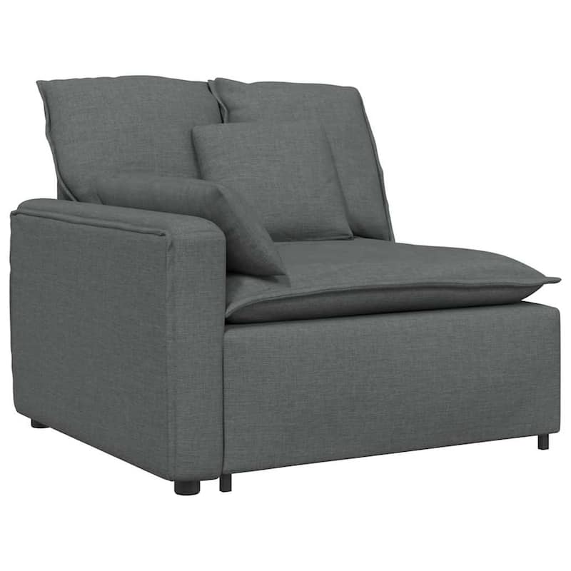vidaXL Modular Sofa with Cushions Fabric Dark Gray - 124.8" x 85.4" x 25.2"
