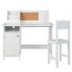preview thumbnail 6 of 5, Kids Desk and Chair Set Study Writing Workstation with Bookshelf White