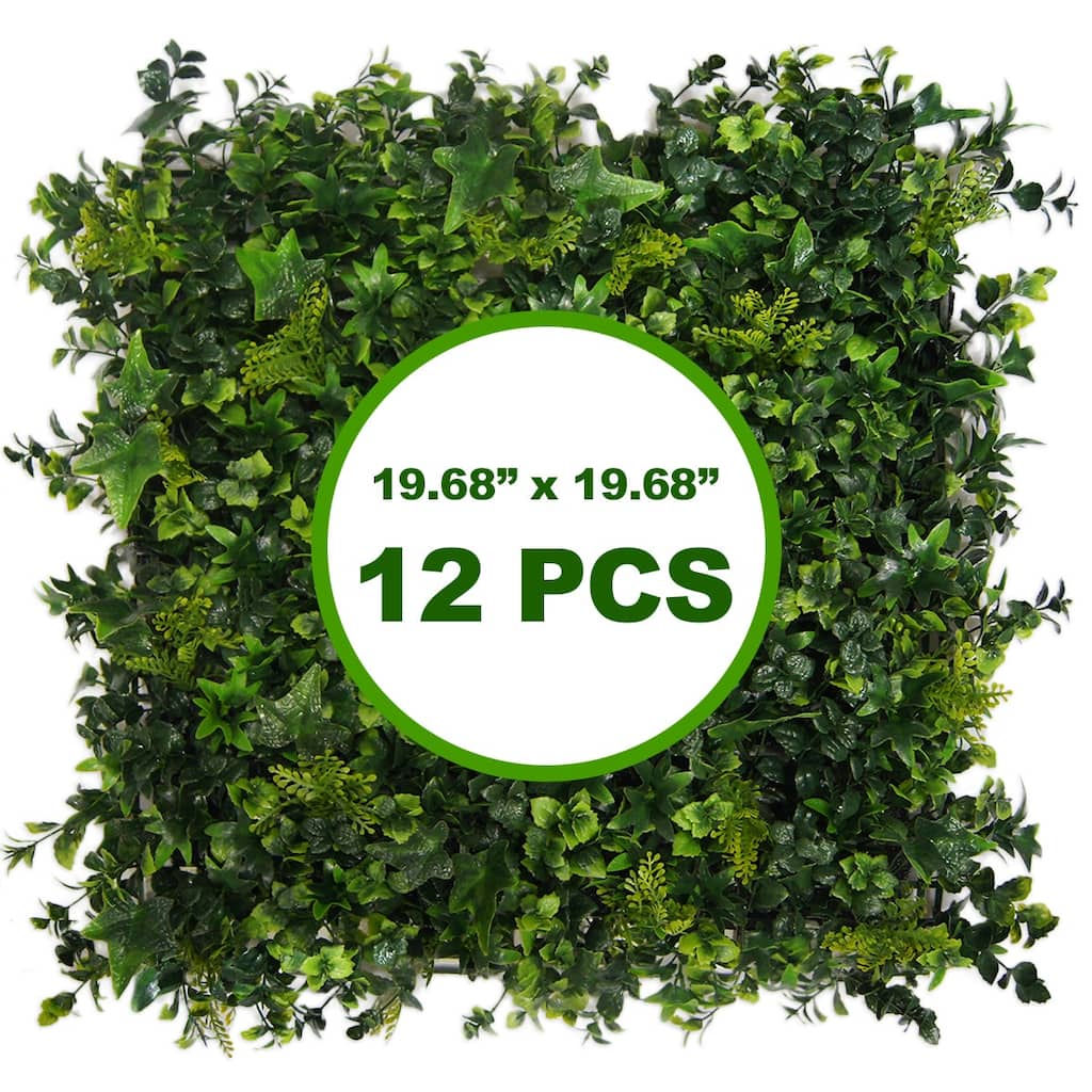 Artificial Green Foliage UV-protected for Outdoor Decor (Set of 12)