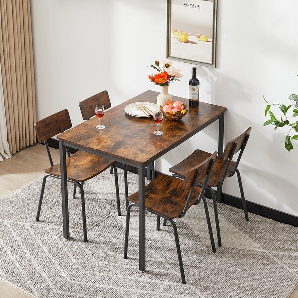 chair set with 4 chairs with curved back and cushions Bed Bath