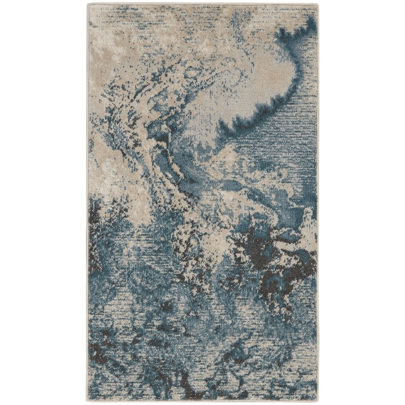 Power Loomed Abstract Modern Stain Resistant Area Rug