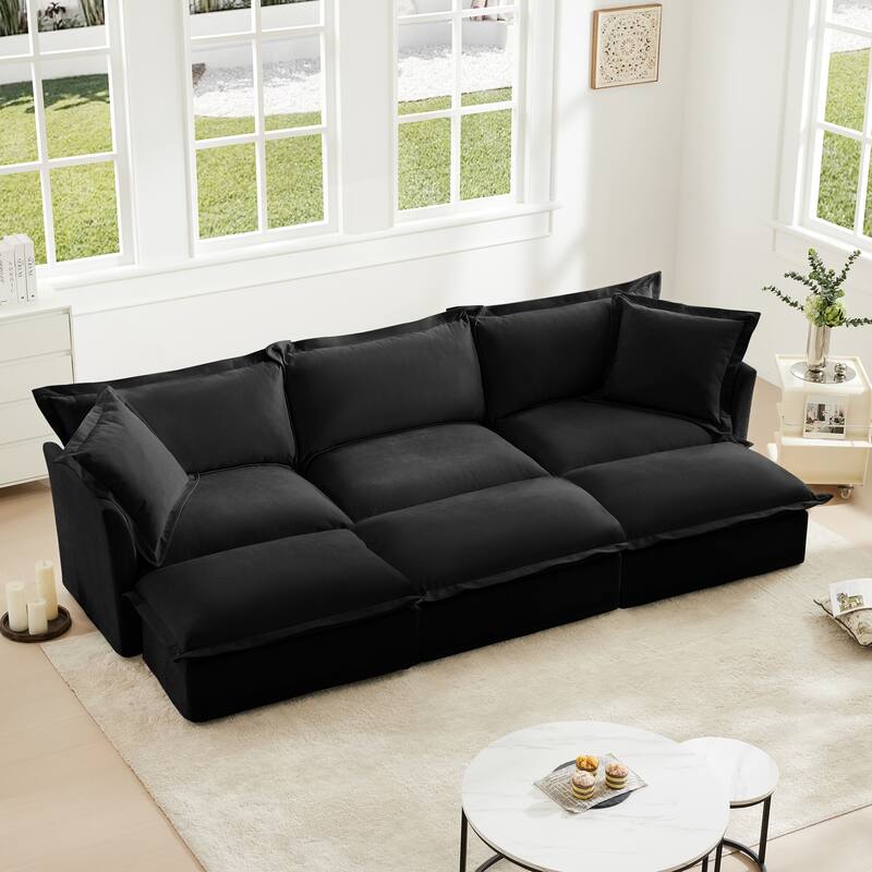Luxury Sleeper Sofa Bed with Soft Cushion - Ultimate Comfort for Your Home - Black