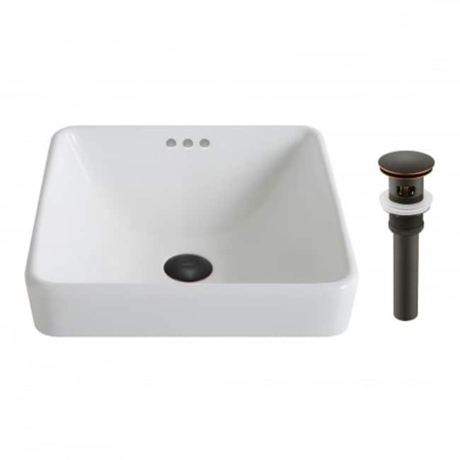 Kraus Elavo 16-1/4" Vitreous China Drop In Bathroom Sink with Overflow