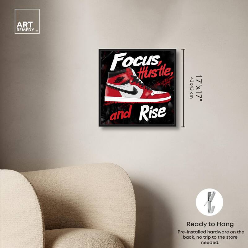 Hustle and Rise Sneaker Red Canvas by Art Remedy
