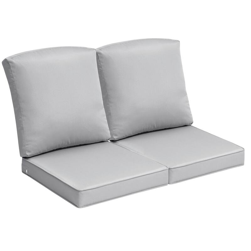 21" W x 22" D Outdoor Deep Seat Cushion Set by Crestlive Products - Light Grey - 2-Seater