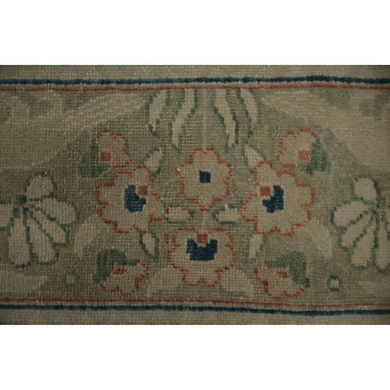Hand Knotted Oriental 100% Wool Carpet Traditional Floral Beige & Ivories Ziegler Area Rug - 13' 6'' X 10' 0''