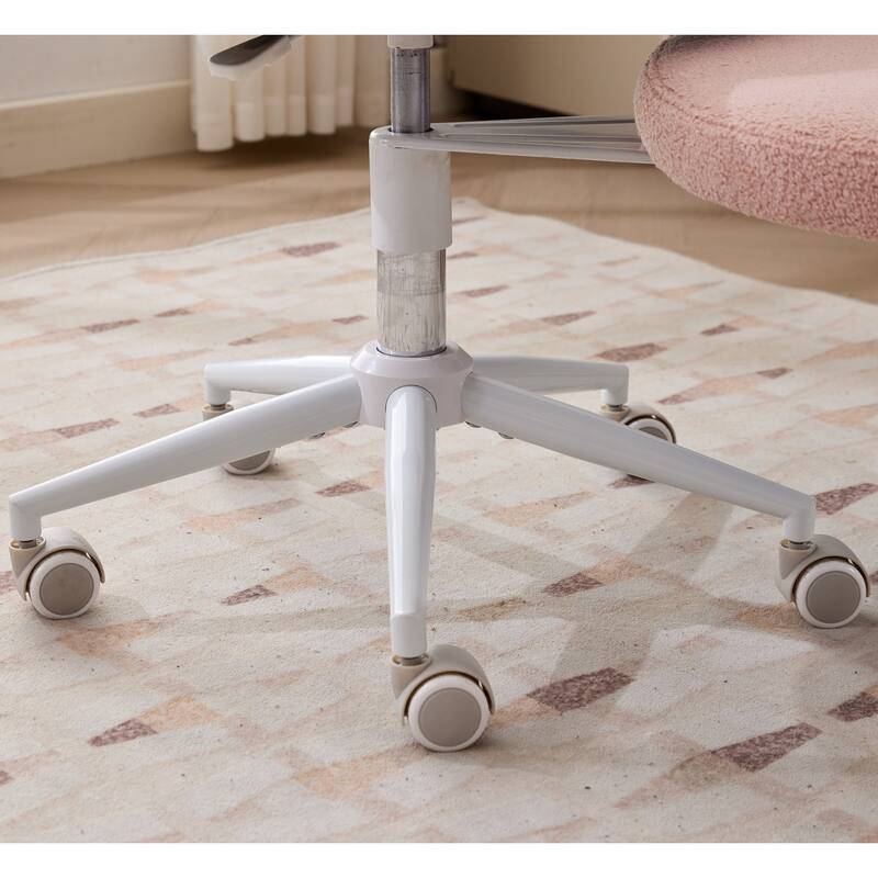 GDF Studio - Flexible PU Leather Cross-Legged Office Chair with Adjustable Swivel Footstool and Lumbar Support