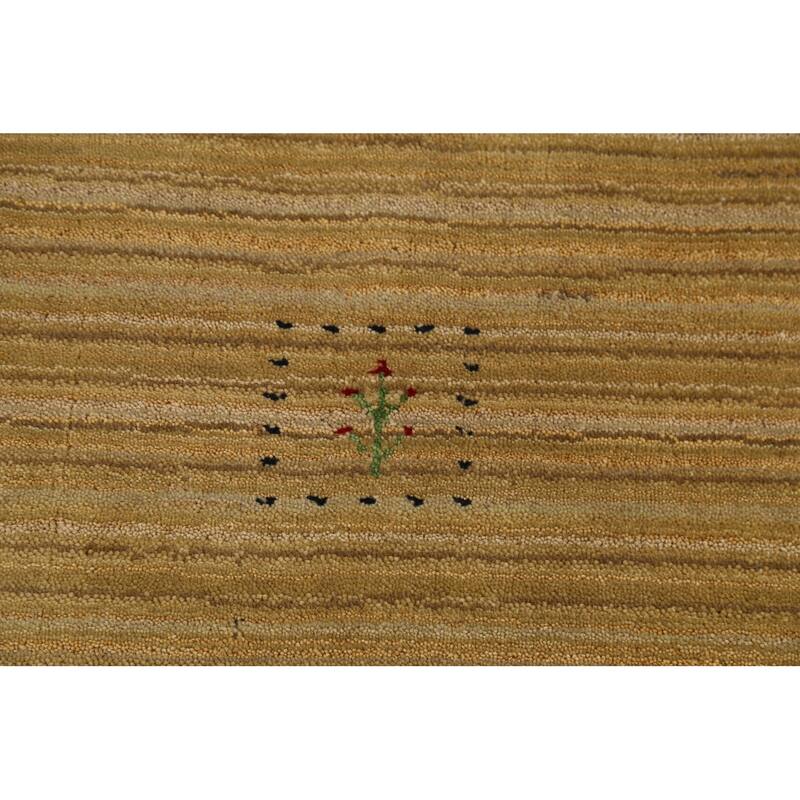 Gold Tribal Gabbeh Oriental Area Rug Handmade Wool Carpet - 4'11"x 7'11"