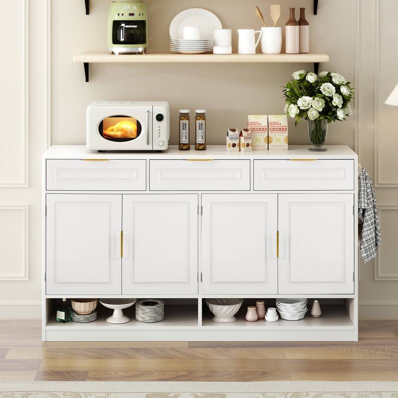 Anmytek White Storage Sideboard Buffet Cabinet Kitchen Dining Modern Home Decor