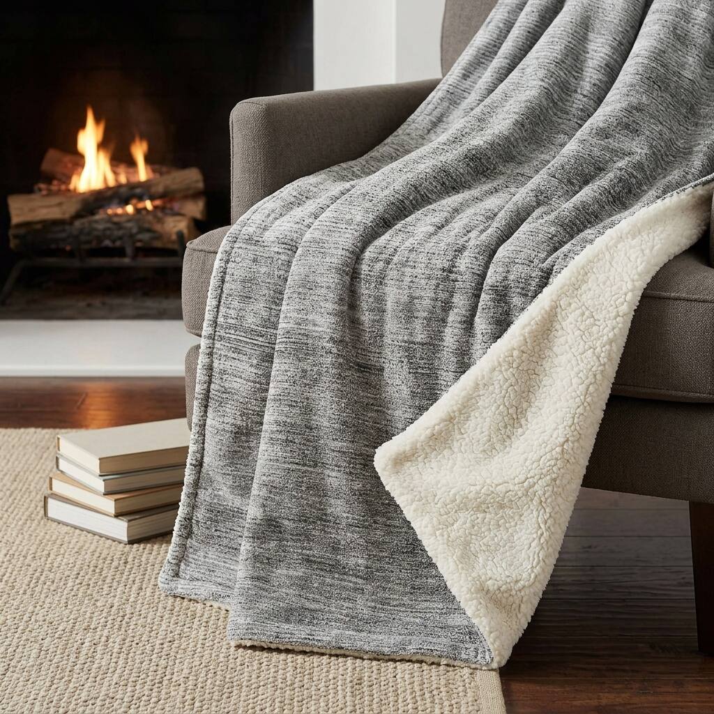 HomeRoots 50" X 70" Silver And Gray Abstract Polyester Woven Plush Throw Blanket