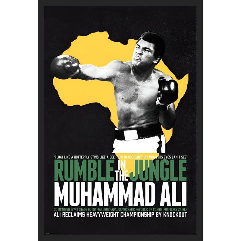 Muhammad Ali - Rumble in the Jungle Framed Art Poster - 24 x 36 Inch
