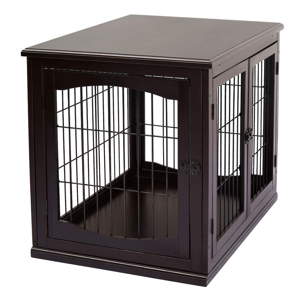 Small Dog Crate Dog Cage End Table with Two Opening Sides Lockable Door Puppy Kennel Indoor Dog House