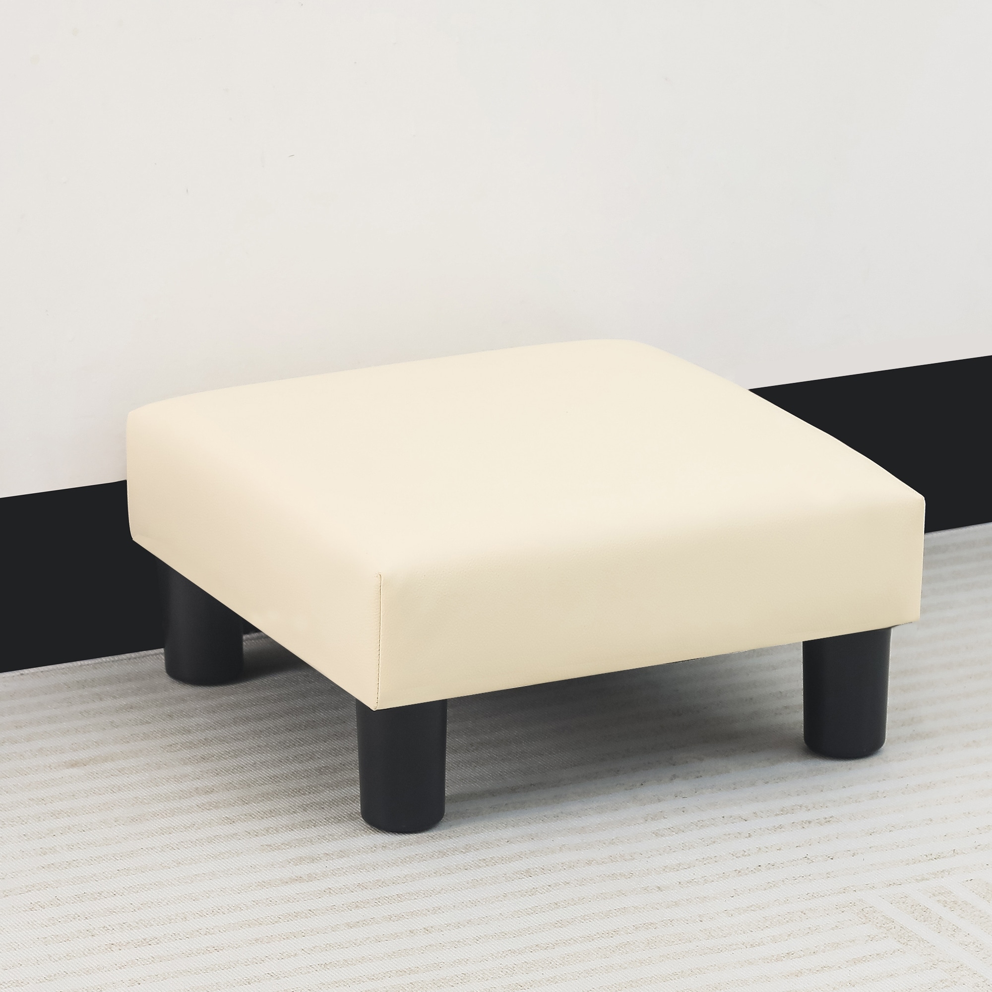 Adeco 15'' Small Ottoman Upholstered Foot Rest - Bed Bath & Beyond -  33514592