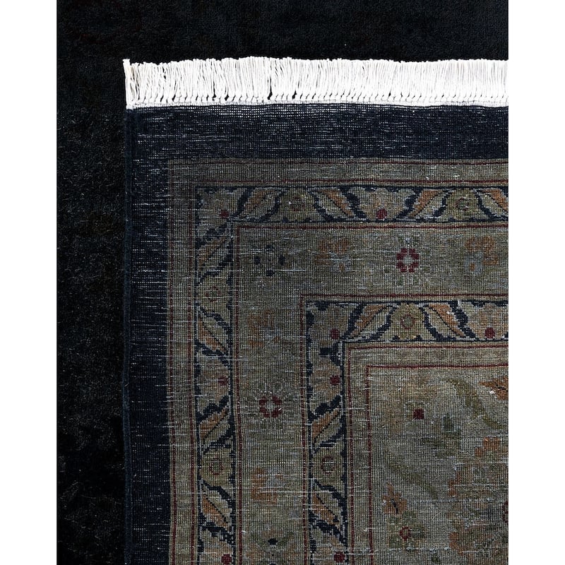 Overdyed, One-of-a-Kind Hand-Knotted Area Rug - Black - 12' 2" x 16' 3"