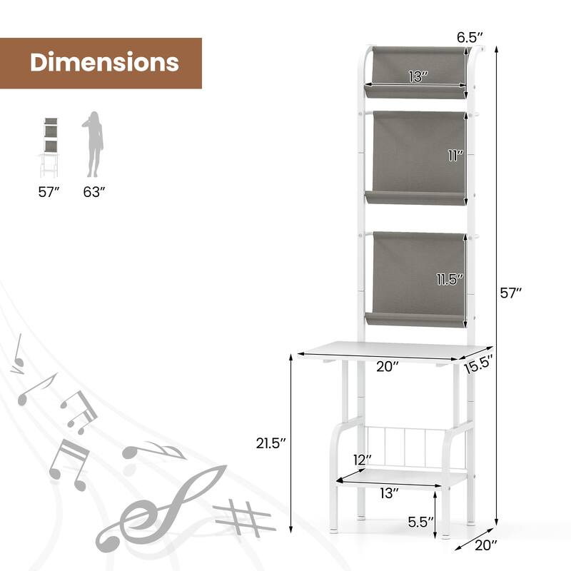 Gymax 5-Tier Record Player Stand w/ Vinyl Display Shelf Record Player