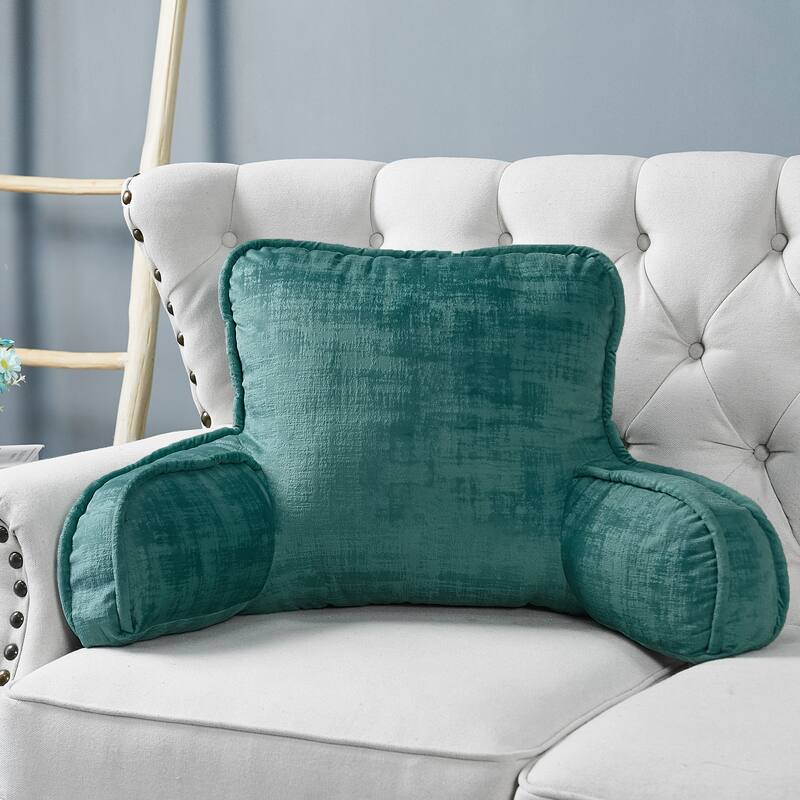 Textured Velvet Bedrest Reading Pillow Cover & Filling