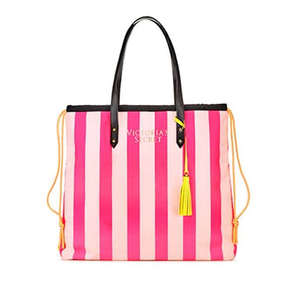 Shop Victoria S Secret Limit Edit Striped Neon Pink Canvas