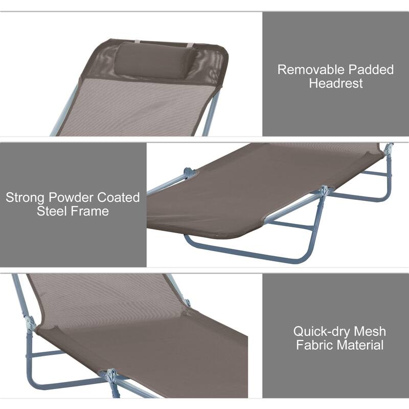 Sunbed Folding Recliner with Headrest