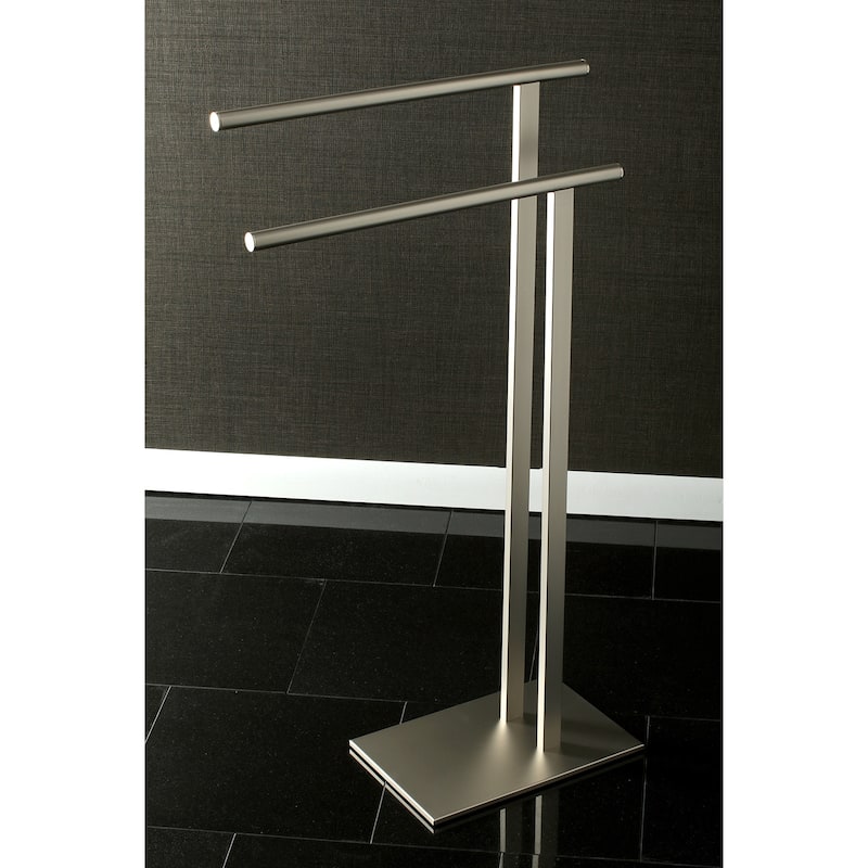 Edenscape Double L Shape Pedestal Towel Holder in Matte Black