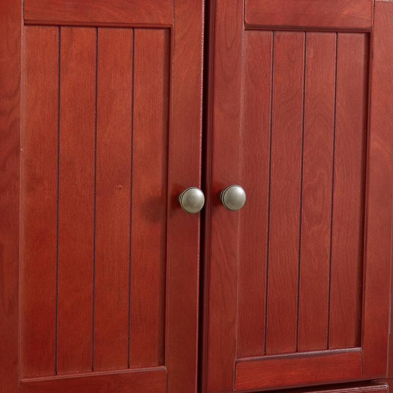 Cherry 8-Door Corner Cabinet Pantry Cabinet Storage Cabinet Sideboard