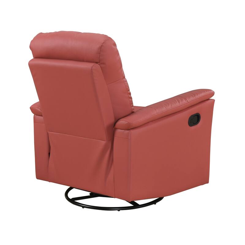 Monte 35.5" Leather Swivel Glider Manual Recliner - 360-Degree Swivel