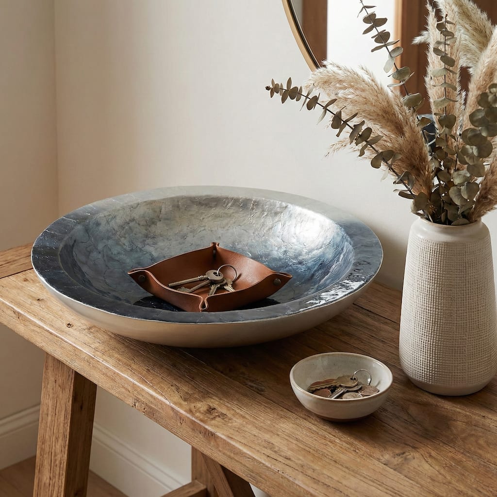 Decorative Bowl with Mosiac Inspired Finish for Home Decor - 19.75"