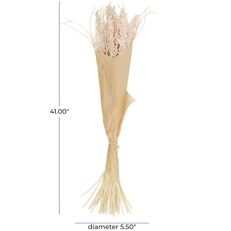 Dried Plant Tall Floral Bouquet Natural Foliage with Cream Stems - Pink or Orange - Roche River Decor