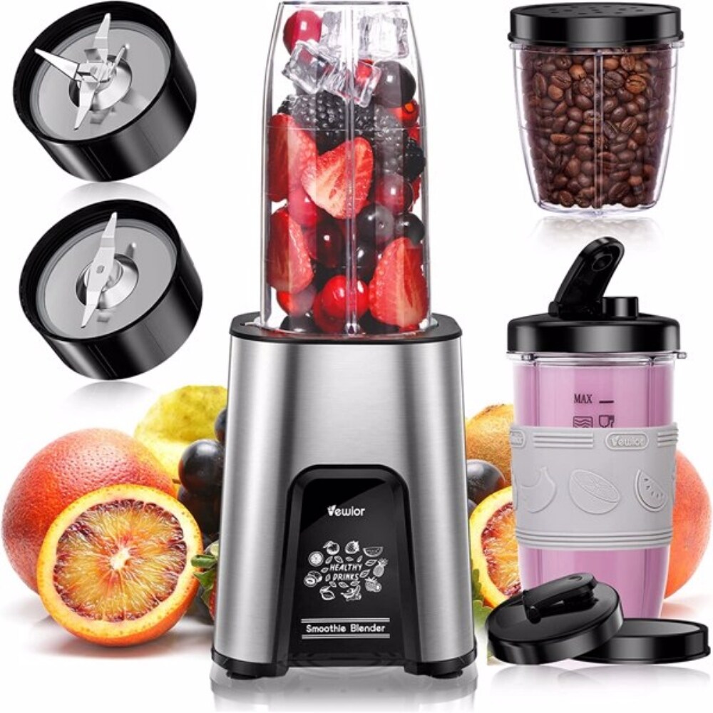 1000W Smoothie Blender for Shakes and Smoothies 12.51 D x 4.84 W x 11.41 H Silver