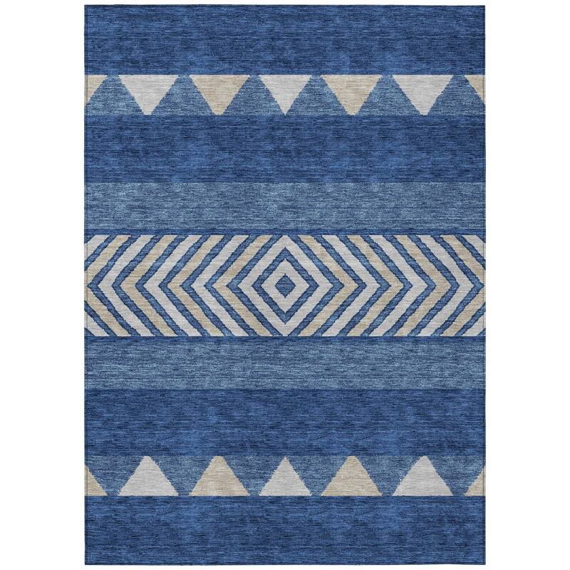Machine Washable Indoor/ Outdoor Global Boho Chantille Rug