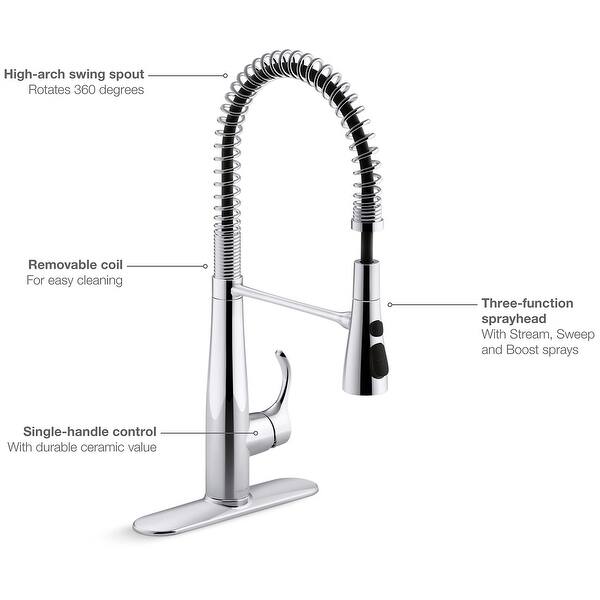 Kohler K 22033 Simplice Semi Professional Kitchen Sink Faucet With Overstock 20301086