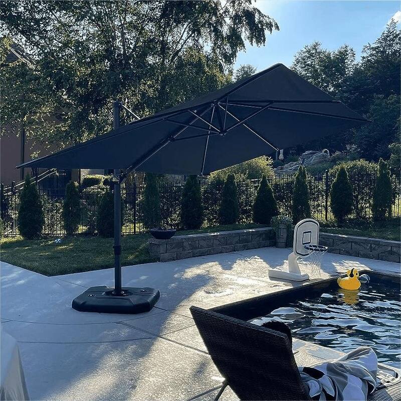 PURPLE LEAF 10 ft 360 Degree Rotation Patio Umbrella With Base