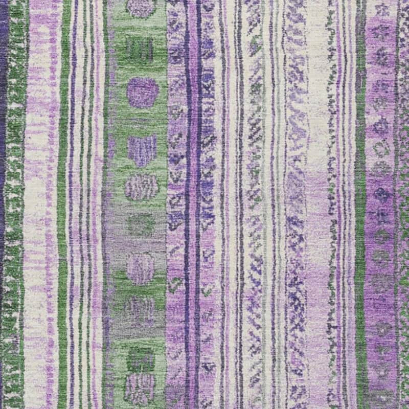 HomeRoots Striped Transitional Rectangle Outdoor Rug