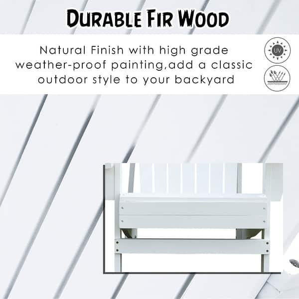 Outsunny Outdoor Classic Wooden Adirondack Deck Lounge Chair With Ergonomic Design A Built In Cup Holder On Sale Overstock 18126446