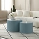 preview thumbnail 1 of 11, Modern Farmhouse Round Accent Nesting Side Coffee Table Set (Set of 2) Matte Sky Blue