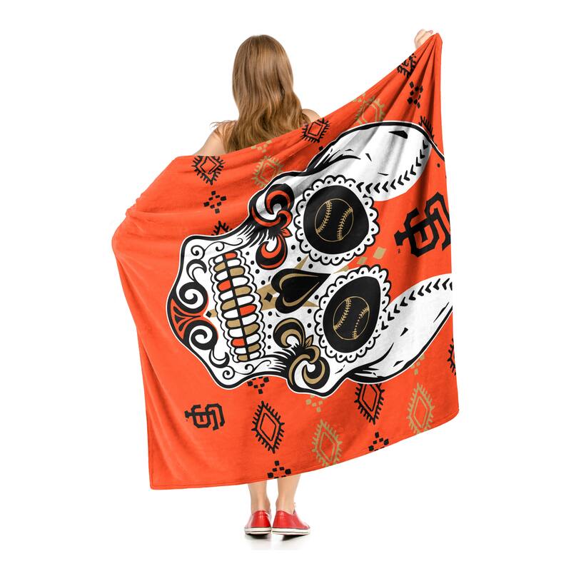 MLB Candy Skull San Francisco Giants Silk Touch Throw Blanket