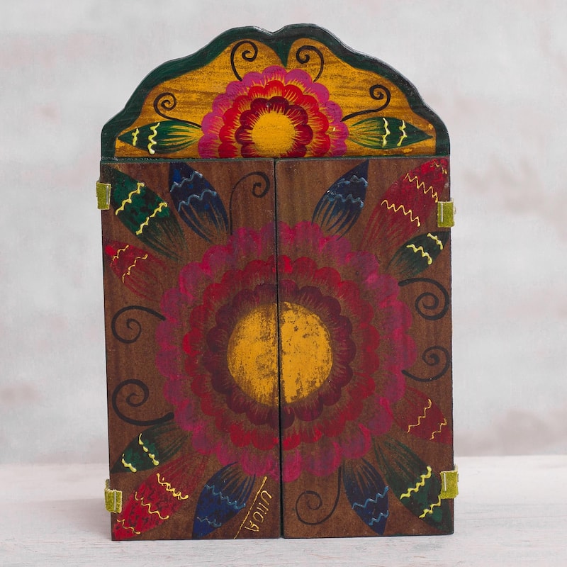 Novica Handmade Tarma Nativity Wood And Ceramic Retablo
