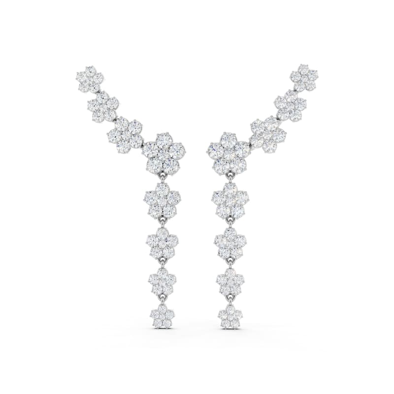 Auriya 14k Gold 6 1/4ctw Lab Grown Nature's Inspired Diamond Climber Earrings (E-F VS) - White