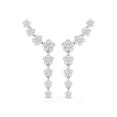 Auriya 14k Gold 6 1/4ctw Lab Grown Nature's Inspired Diamond Climber Earrings (E-F VS)