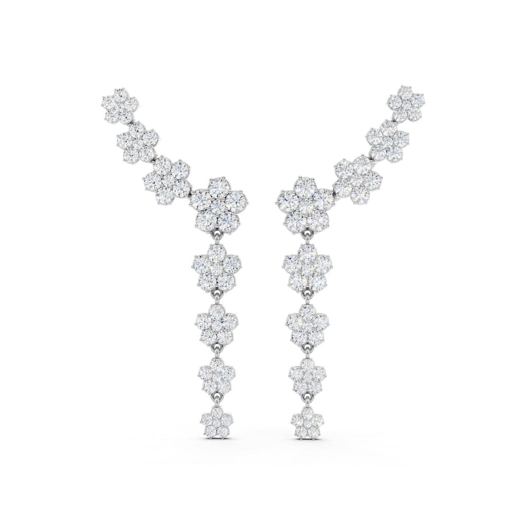 Auriya 14k Gold 6 1/4ctw Lab Grown Nature's Inspired Diamond Climber Earrings (E-F VS)