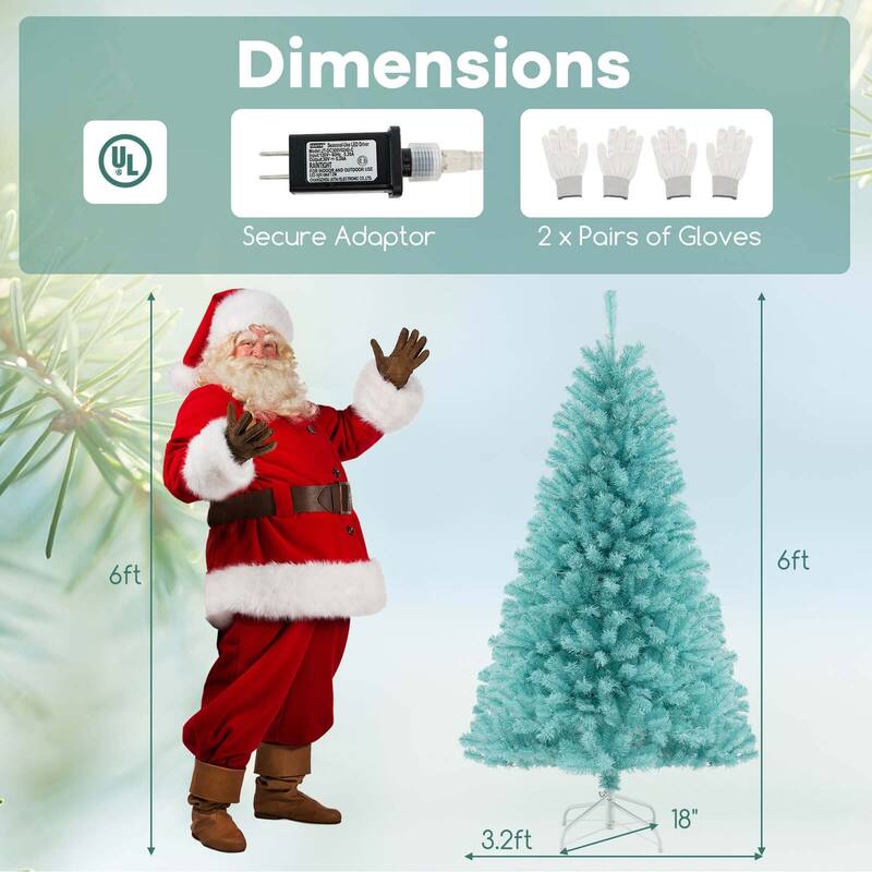 Costway 6/7 FT Artificial Xmas Tree with 758/1040 Branch Tips 280/380