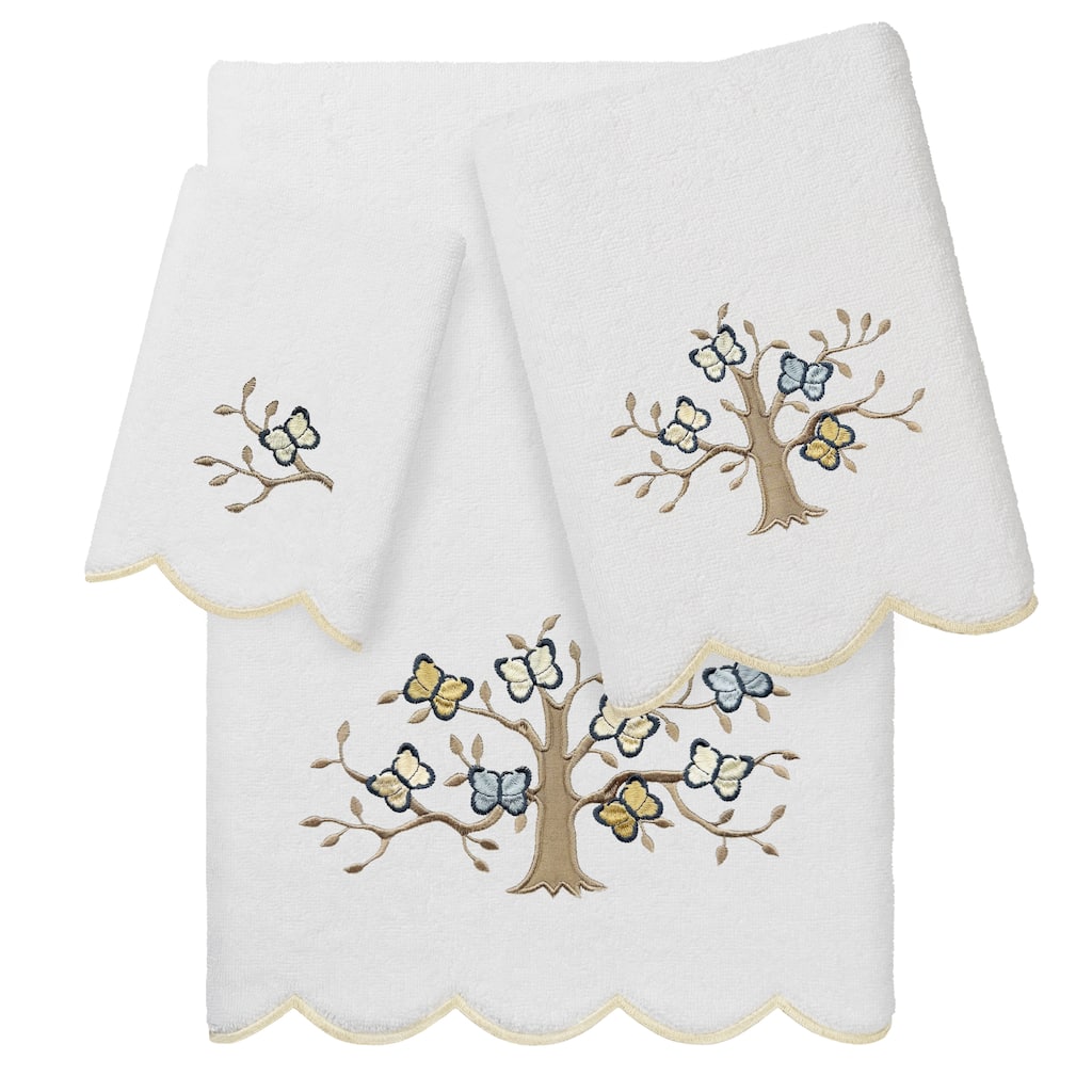 Authentic Hotel and Spa 100% Turkish Cotton TERESA Scallop Embellished Towel Collection.