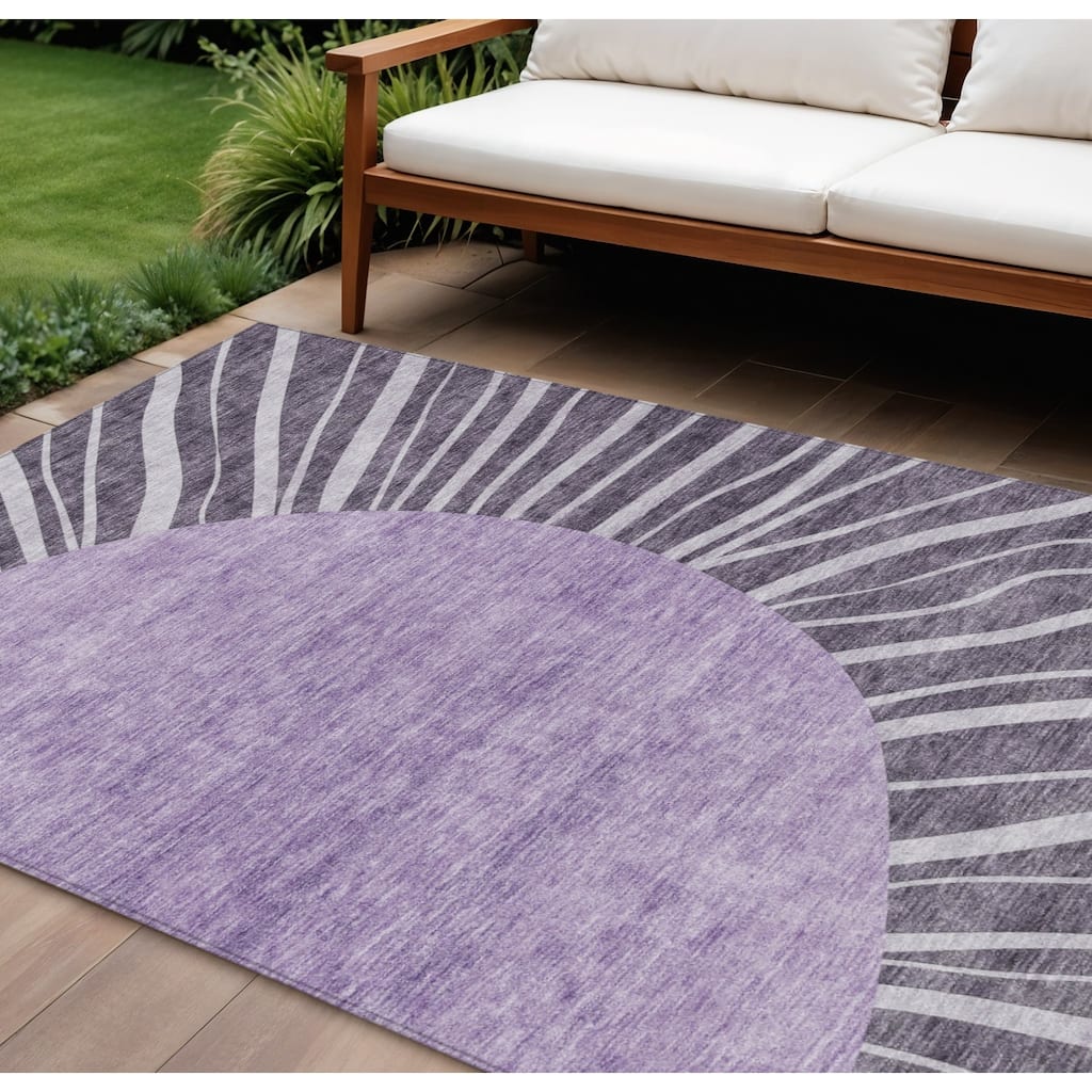 HomeRoots Abstract Transitional Rectangle Outdoor Rug