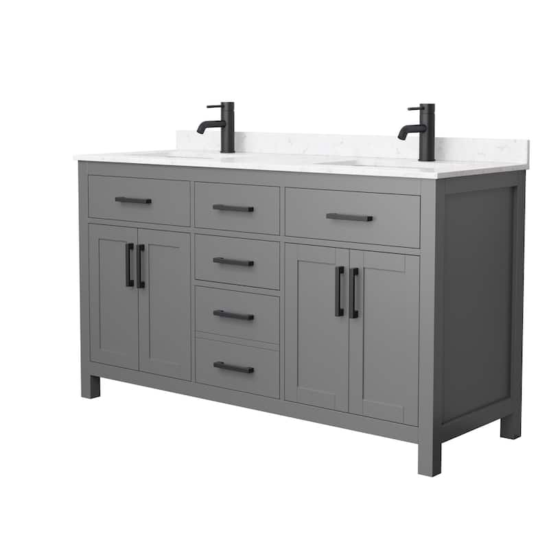 Wyndham Collection Beckett 60" Free Standing Double Basin Vanity Set