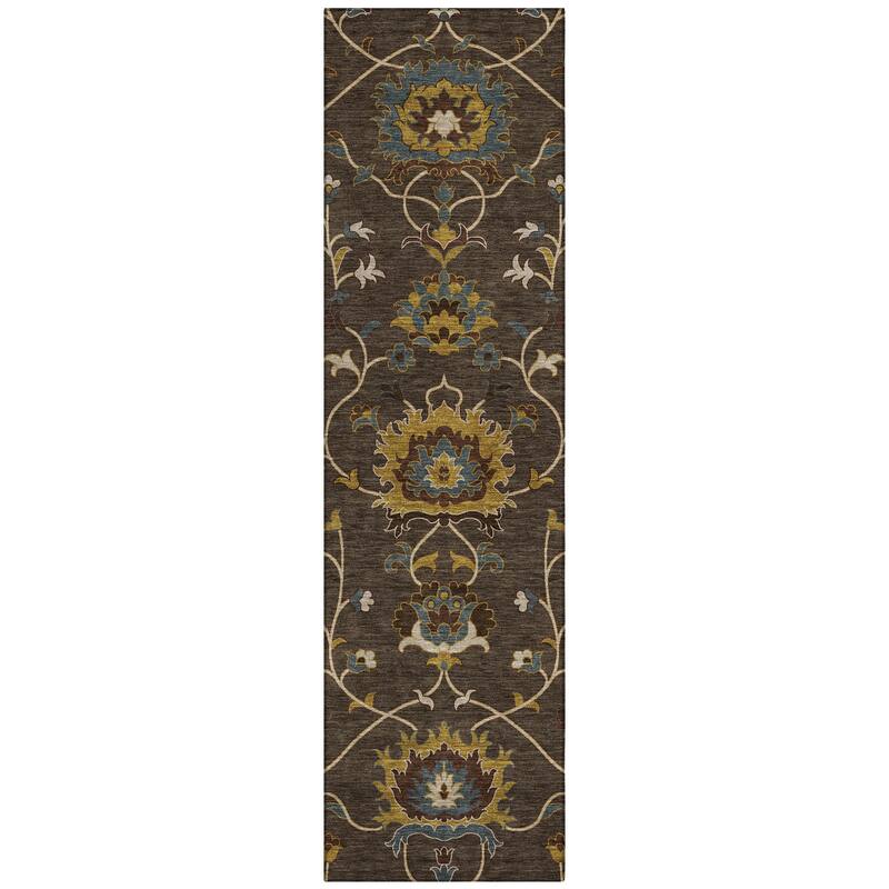 Machine Washable Indoor/ Outdoor Traditional Luna Chantille Rug