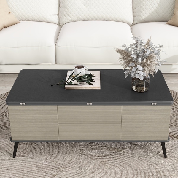 5 Pieces Lift Top Coffee Table Set with Storage Convertible