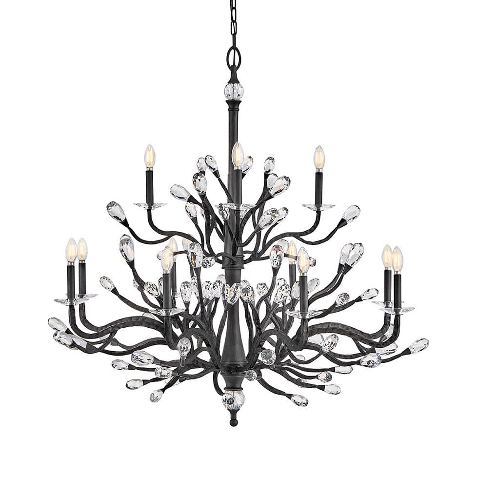 Fredrick Ramond FR46810 Eve 12 Light 49" Wide LED Crystal Candle Style