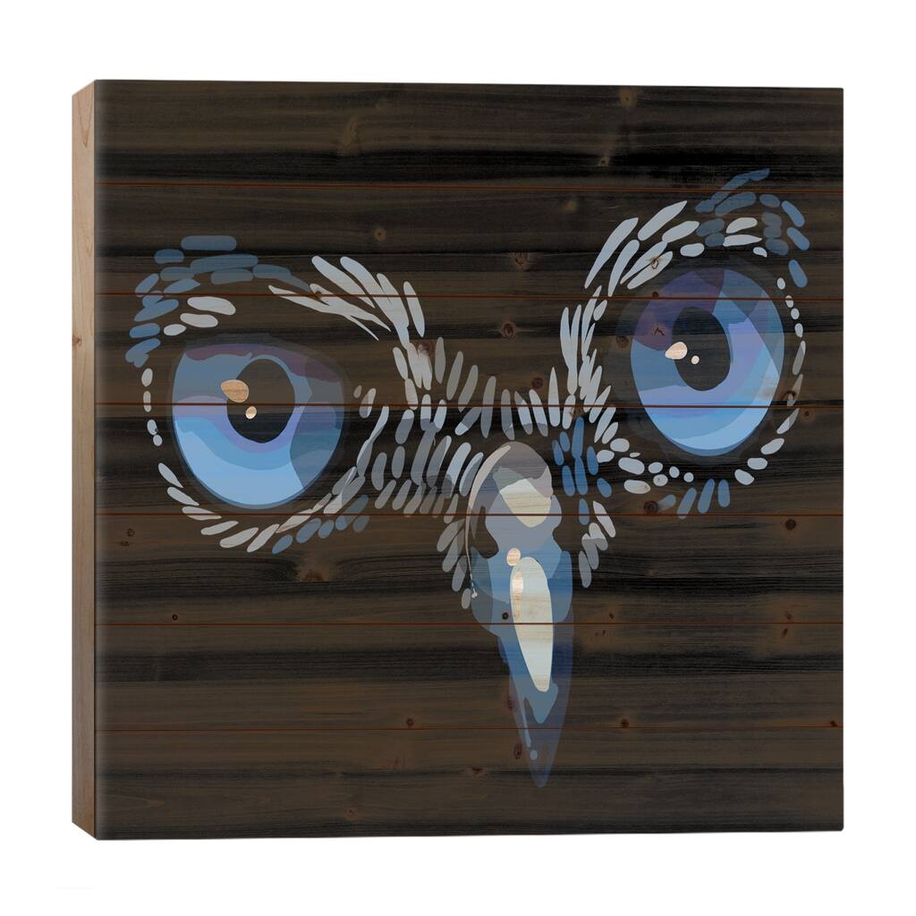 Wise Eyes Print On Wood by Thomas Little - Multi-Color