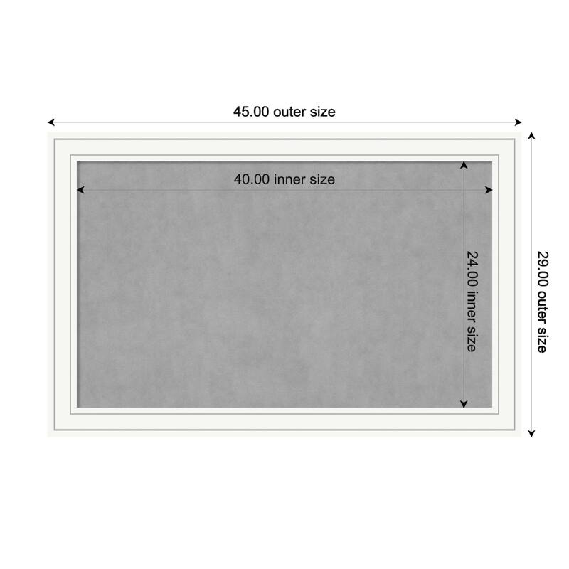 Amanti Art Craftsman White Framed Magnetic Board - Board Size 40x24