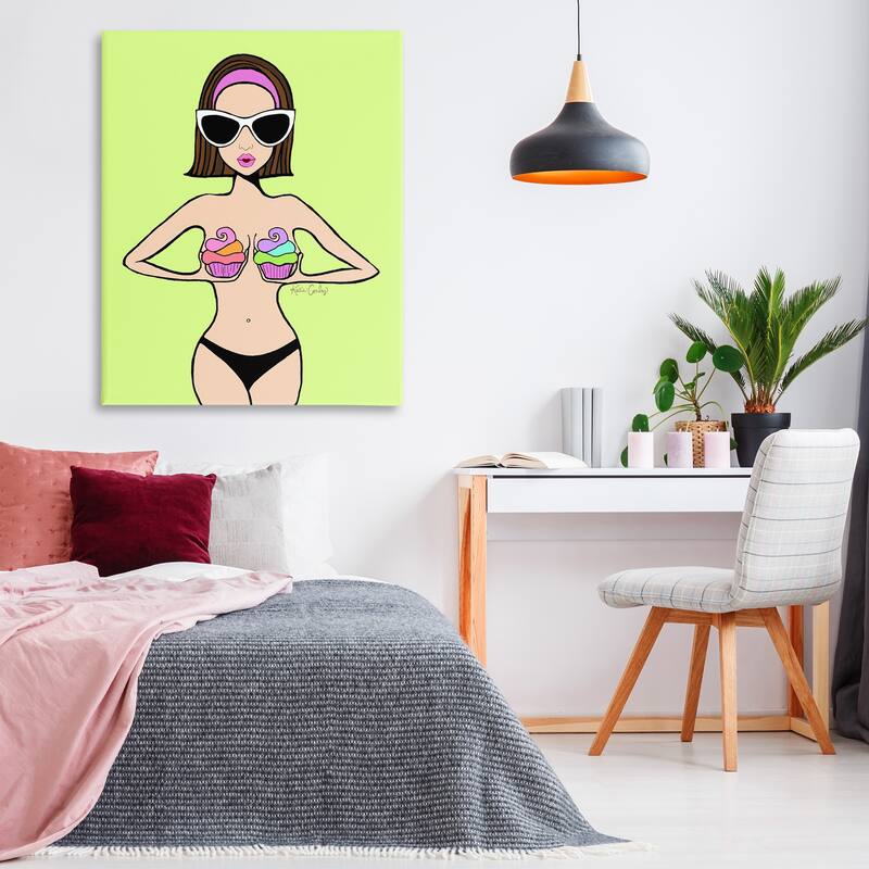 Stupell Glam Summer Gal & Cupcakes Canvas Wall Art Design By Katie Conley
